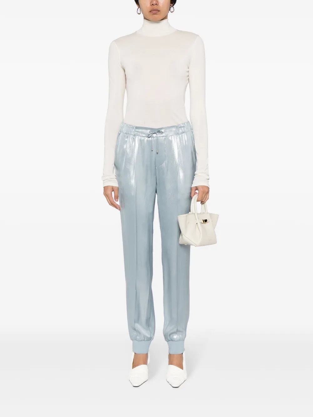 Ralph Lauren Purple Label metallic slim cut jogger trousers